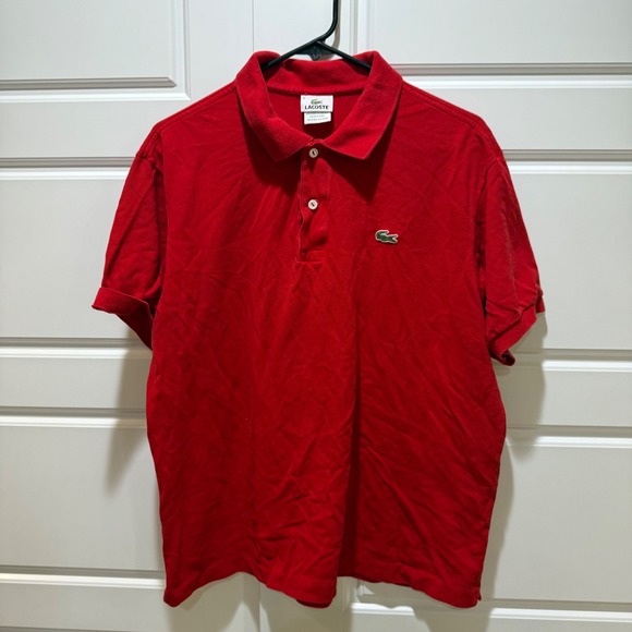Lacoste‎ Polo Shirt Classic Fit Short Sleeve Red Cotton Size 6 - Picture 1 of 7